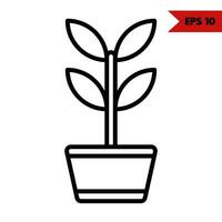 Illustration of flower vase line icon vector