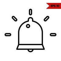 Illustration of bell line icon vector