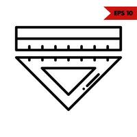 Illustration of ruler line icon vector