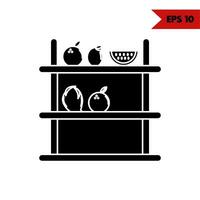 Illustration of  fruit cupboard glyph icon vector