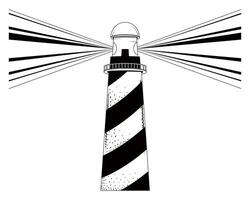 nautical lighthouse sketch vector