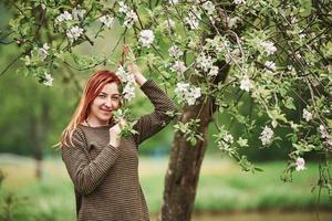 Beautiful woman posing outdoors photo