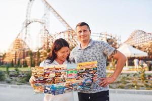 Couple lost in amusement park photo