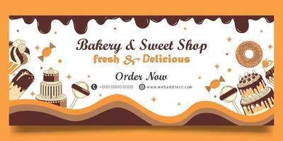 banner web de panadería vector