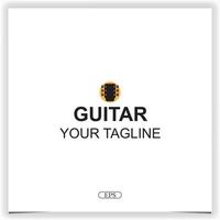 simple guitarra plana logo premium elegante plantilla vector eps 10