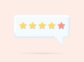 Five stars. Customer rating feedback concept from the client. Realistic 3d design vector