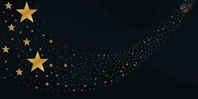 Abstract Falling Star Vector - Gold Shooting Star with Elegant Star Trail on Black Background - Meteoroid, Comet, Asteroid, Stars