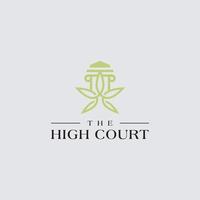 logo canna law, with line art pillar and leaf cannabis vector, for lawyer company vector