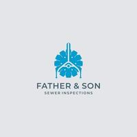 Father and Son abstract logo icon vector