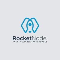 Rocket Digital Node Logo Design Concept vector