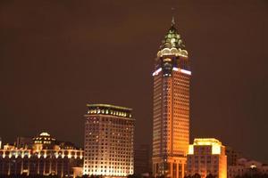 vista nocturna de shanghai, china foto