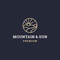 Mountain Sun Logo Icon Illustration vector