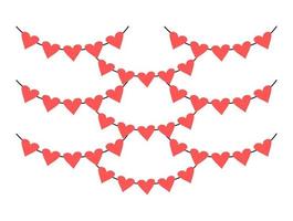 illustration of hanging love shape decoration for valentines day. cute heart vector template.