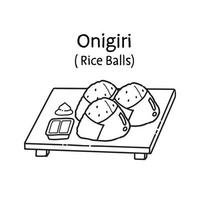 onigiri - ilustración de vector de comida japonesa.