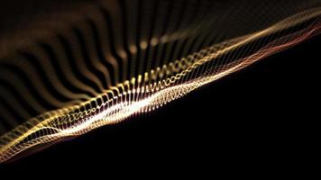 malha de loop abstrata pontos dourados brilhantes onda de partículas video