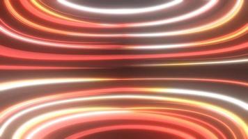 Orange luminous lines raised from magical energy lines and stripes on a black background. Abstract background. Video in high quality 4k, motion graphics design