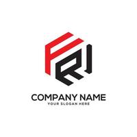 FR Monogram initial letter Logo Inspiration, F and R combination logo vector with hexagonal idea