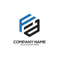 PrintMonogram FD initial letter Logo Inspiration, F and D combination logo vector with hexagonal idea