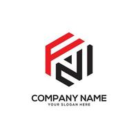 Monogram FN initial letter Logo Inspiration, F and N combination logo vector with hexagonal idea