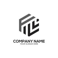 Monogram FL initial letter Logo Inspiration, F and L combination logo vector with hexagonal idea