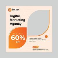 Vector digital marketing agency square flyer or social media post template