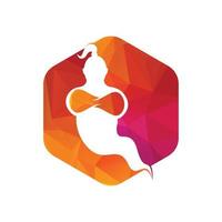 Genie Logo Design. Magic Fantasy genie concept logo. vector