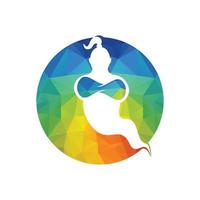 Genie Logo Design. Magic Fantasy genie concept logo. vector