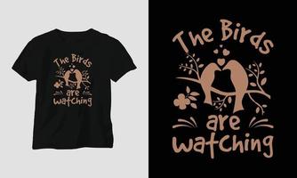 The birds are watching T-shirt Template vector