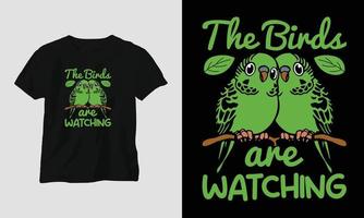 The birds are watching T-shirt Template vector