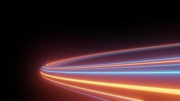 3d render motion line of speed and power or light trails. High-speed light with curve movement beam. 5G Technology fast and futuristic background. Abstract motion blur. photo