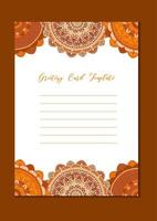 Mandala vintage template card vector