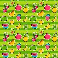 bayas dulces y frutas vector de patrones sin fisuras