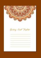 Mandala vintage template card vector