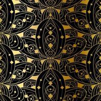 Vector Golden Geometric Gradient Seamless Pattern Design