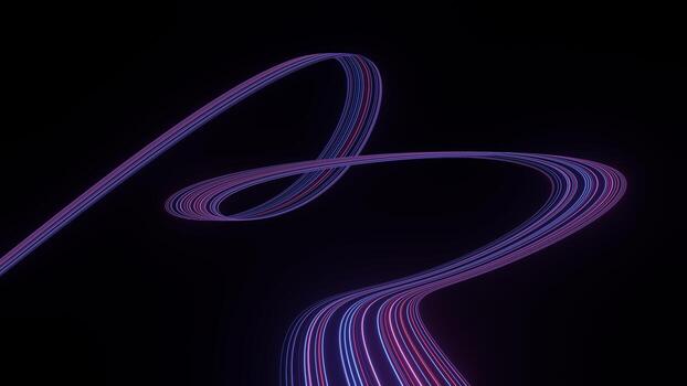3d render motion line of speed and power or light trails. High-speed light with curve movement beam. 5G Technology fast and futuristic background. Abstract motion blur. photo