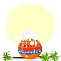 South Indian Happy Pongal Harvest Celebration Festival Greeting Background. vector