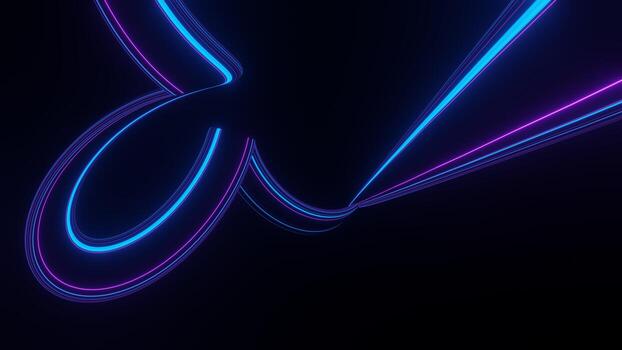 3d render motion line of speed and power or light trails. High-speed light with curve movement beam. 5G Technology fast and futuristic background. Abstract motion blur. photo