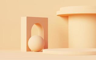 3d render abstract display podium platform for product presentation and advertising. Minimal scene backdrop with clean design. Vacant pedestal for mock up. Empty stage with pastel color for cosmetic. photo