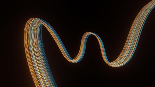 3d render motion line of speed and power or light trails. High-speed light with curve movement beam. 5G Technology fast and futuristic background. Abstract motion blur. photo