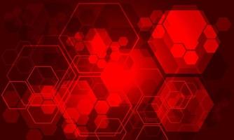resumen tecnología rojo hexágono geométrico superposición futurista diseño creativo ultramoderno fondo vector