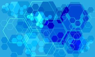 Abstract technology blue hexagon geometric overlap futuristic design creative ultramodern background vector