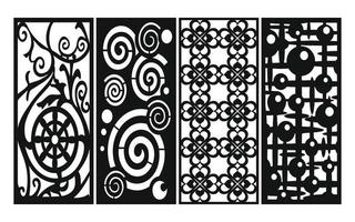 Decorative floral patterns, geometric template for cnc laser cutting vector