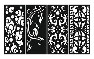 Decorative floral patterns, geometric template for cnc laser cutting vector