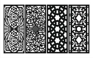 Decorative floral patterns, geometric template for cnc laser cutting vector