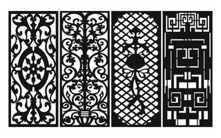 Decorative floral patterns, geometric template for cnc laser cutting vector