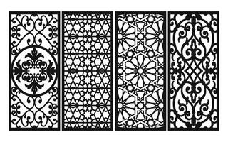 Decorative floral patterns, geometric template for cnc laser cutting vector