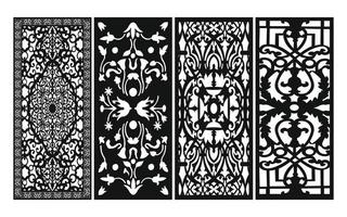 Decorative floral patterns, geometric template for cnc laser cutting vector