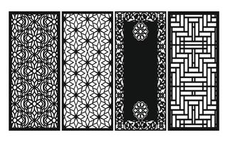 Decorative floral patterns, geometric template for cnc laser cutting vector