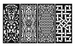 Decorative floral patterns, geometric template for cnc laser cutting vector