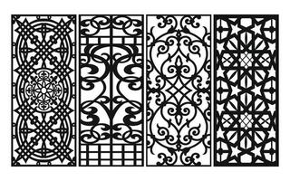 Decorative floral patterns, geometric template for cnc laser cutting vector